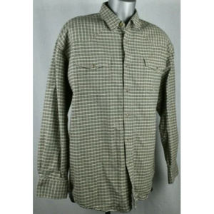 Roper Pearl Snap Cowboy Western Rodeo Rockabilly Green Shirt XL Long Sleeve